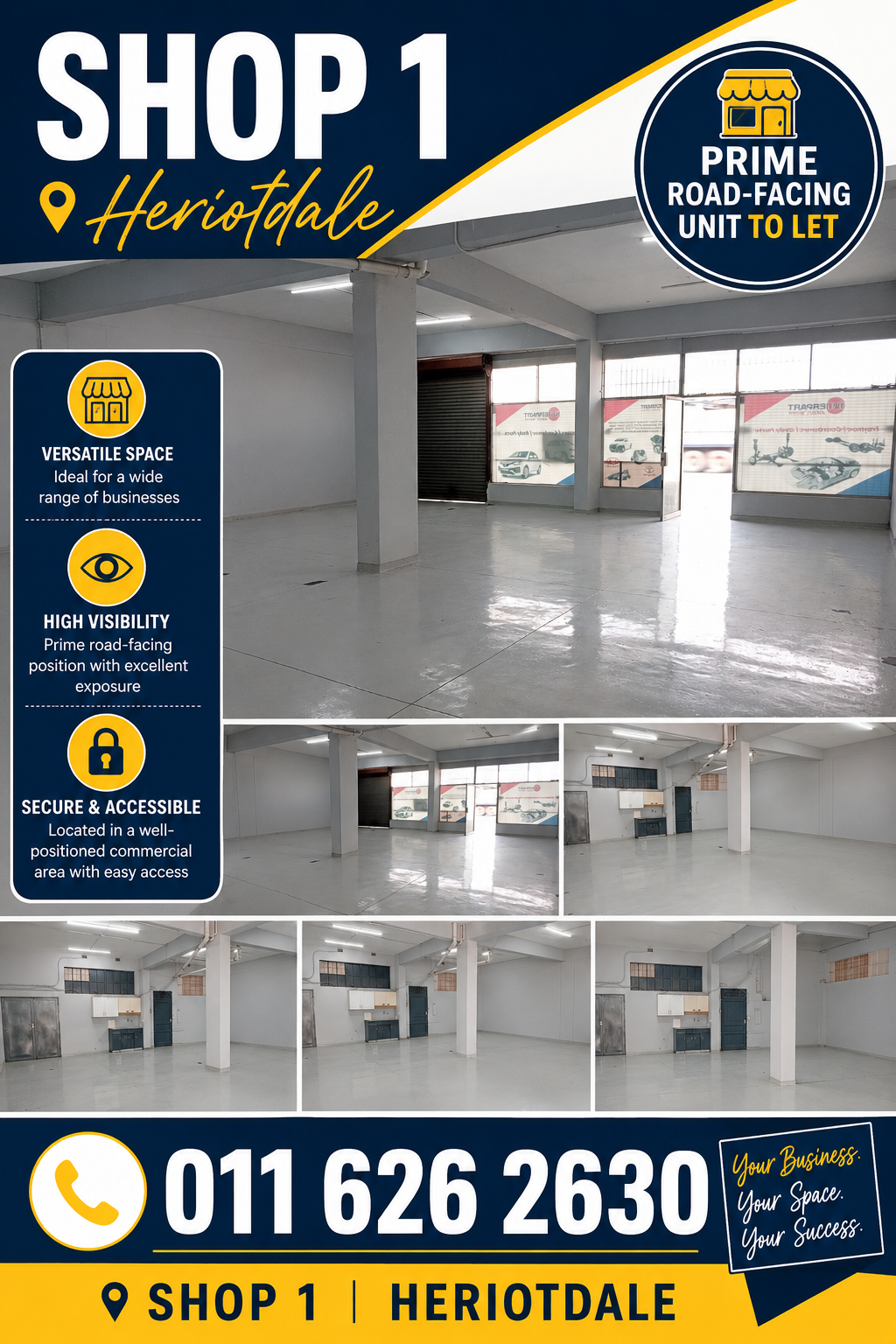 Shop 1 – 115m² Prime Road-Facing Unit to Let