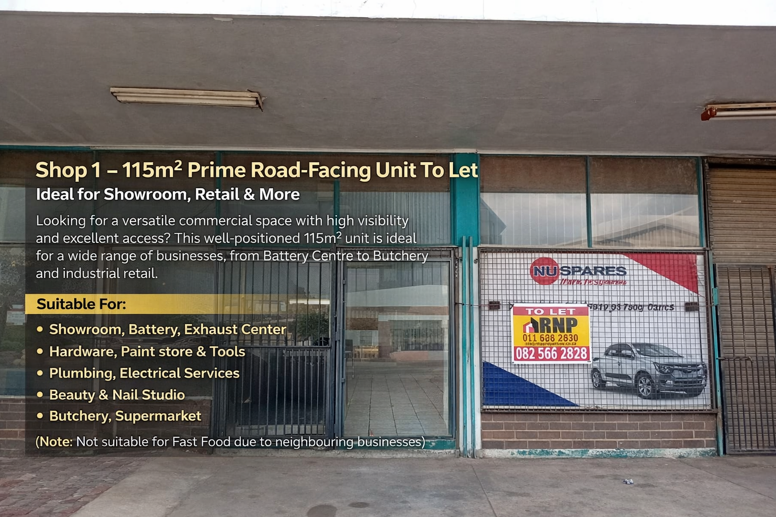 Shop 1 – 115m² Prime Road-Facing Unit to Let image 9