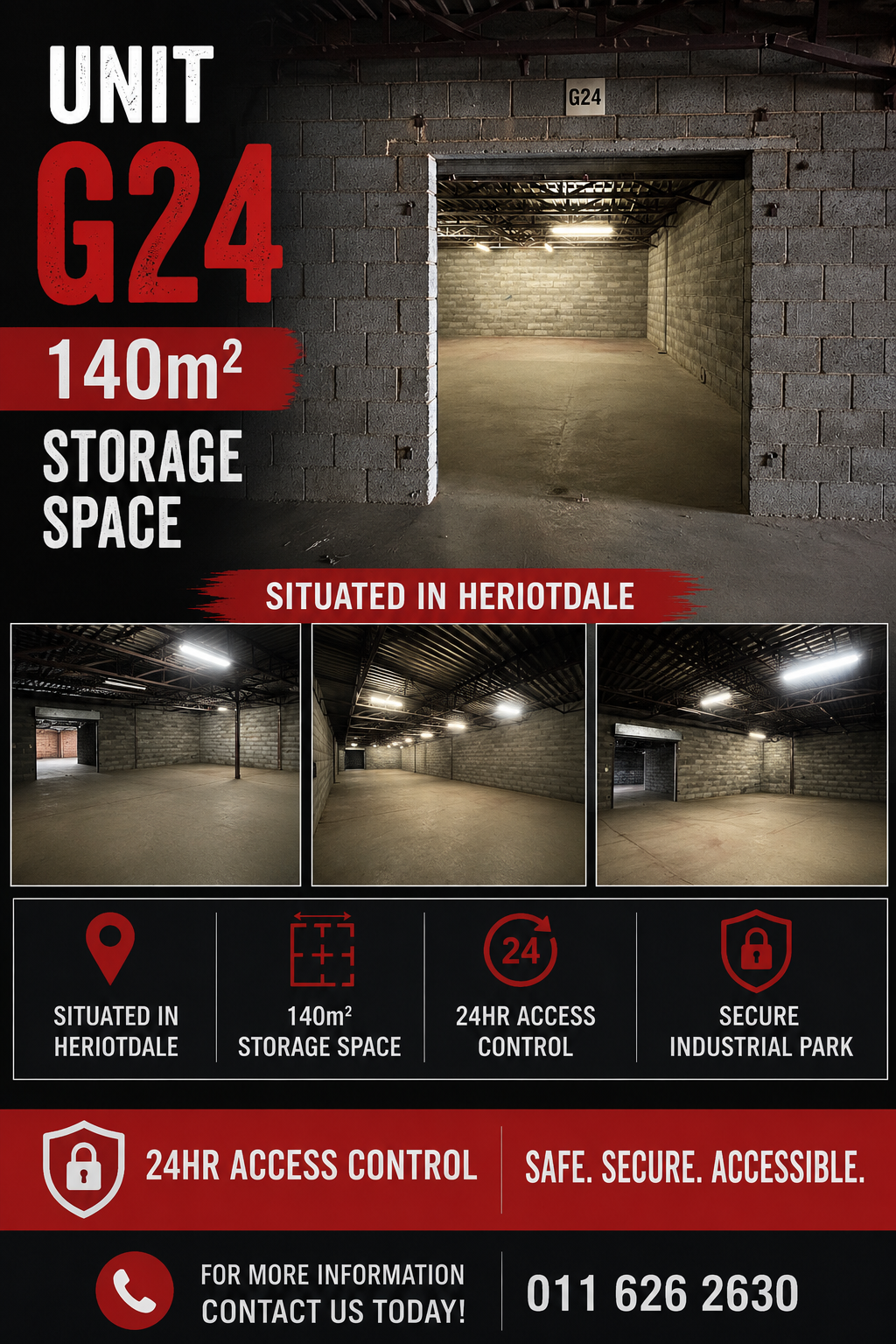 G24 – 140m² Secure Storage Space to Let