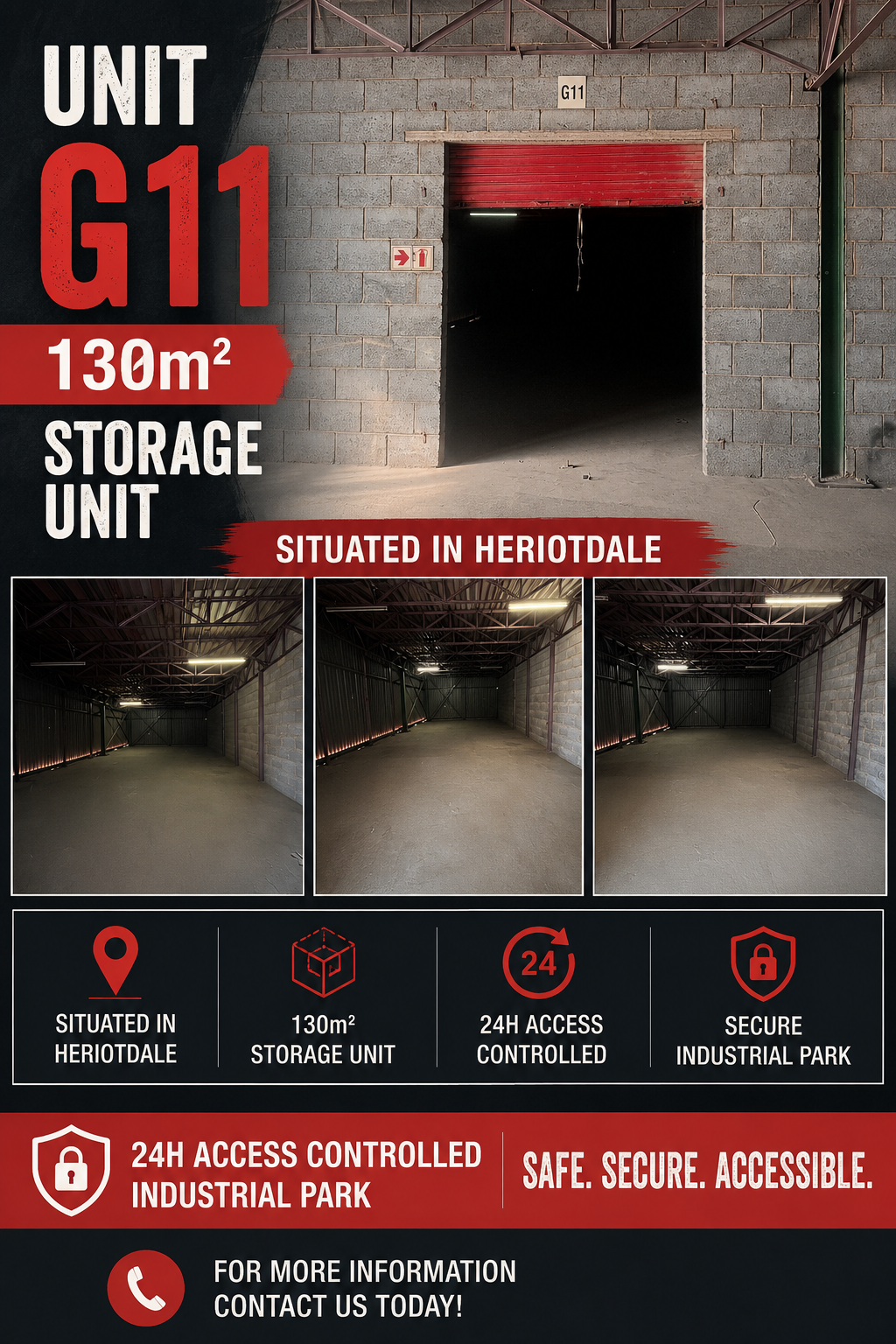 G11 – 130m² Secure Storage Space to Let