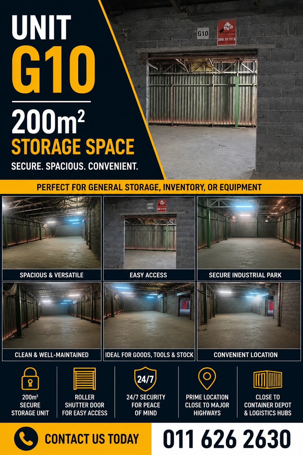 G10 – 200m² Secure Storage Space to Let