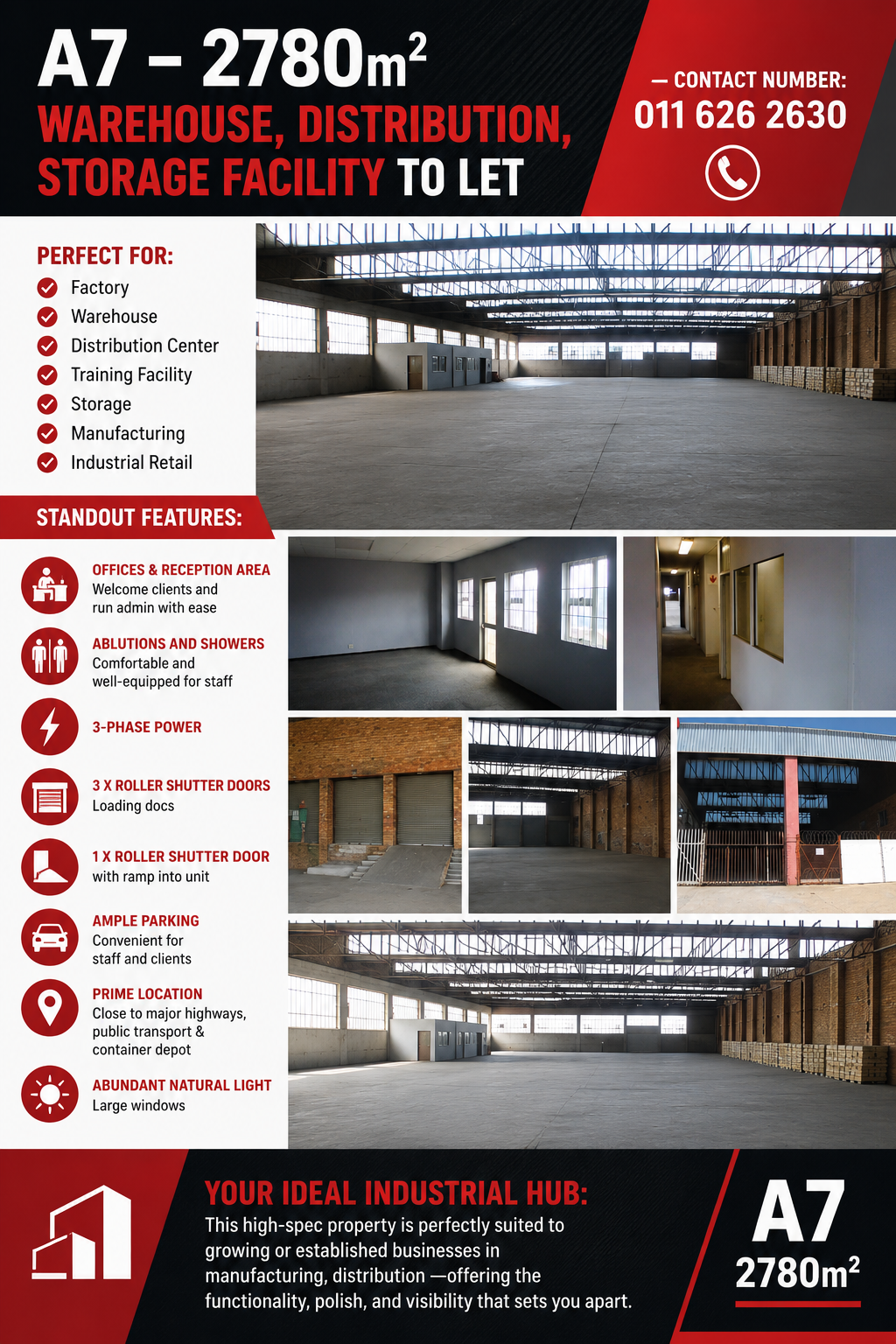 A7 – 2780m² Warehouse, Distribution, Storage Facility to Let